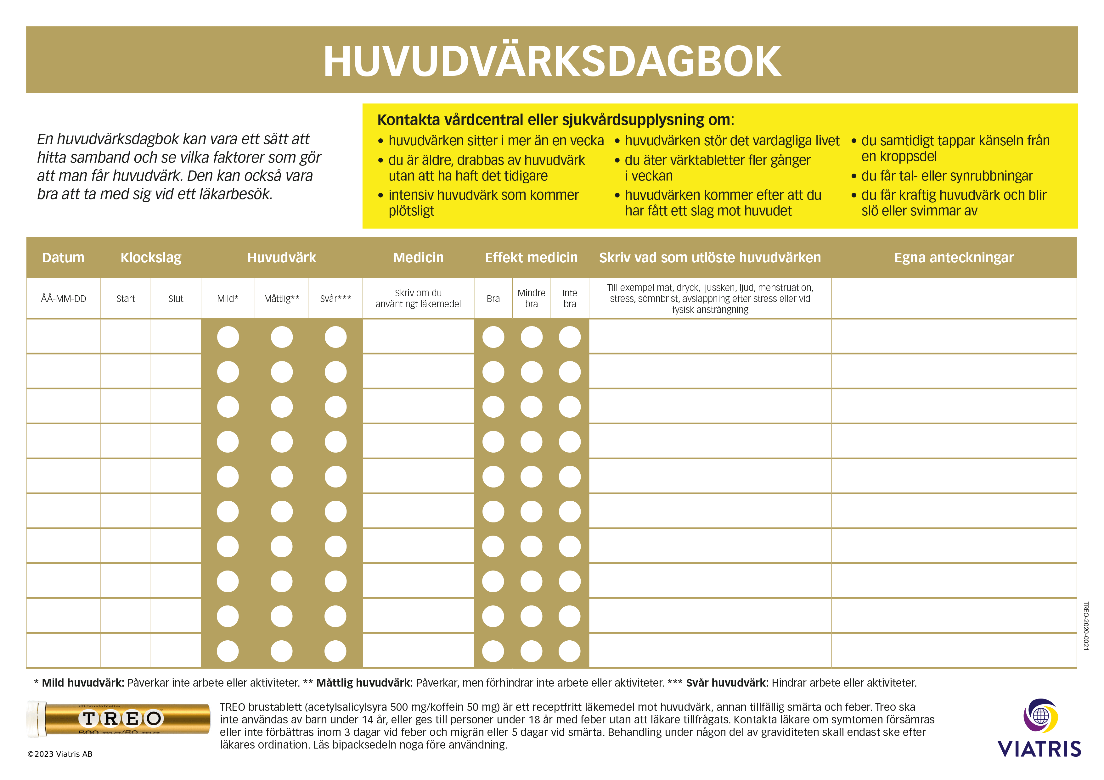 Huvudvärksdagbok